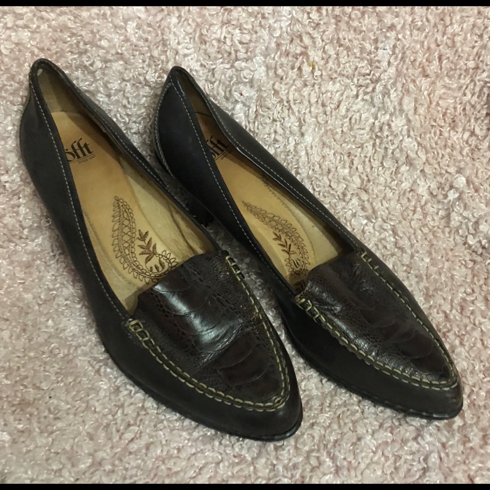 Sofft Brown leather heels- ladies 10- exc. condt.